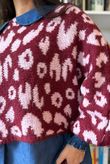 Big Softie Leopard Roo Knit Burgundy & Rose